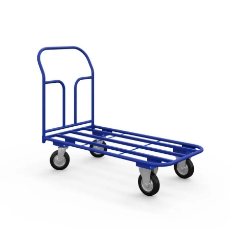 фото тележка платформенная каркасная тк 1 (500х800) г/п 450 кг.160 черная резина